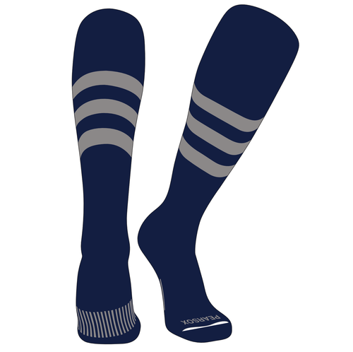 PEARSOX Elite Baseball Knee High Socks B Navy Silver EBay