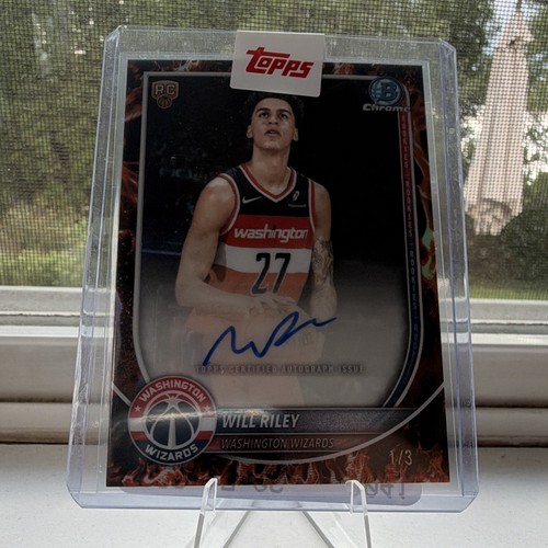 Topps 2025-26 Bowman Chrome Autographs Will Riley RC Auto Firefractor /3 #BCA-WR