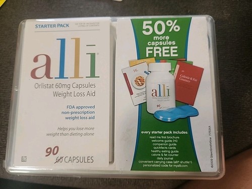 Alli Orlistat Weight Loss Capsules Starter Pack, 60 Mg, 90 Ct EXP 02/12