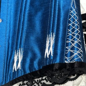 New With Tags Corset Story Corset Blue Black Lace Comfort Steel Bones 34