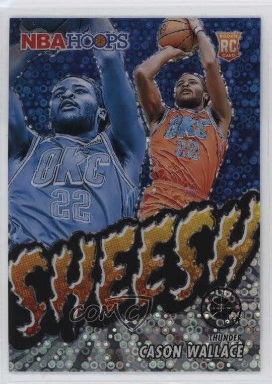 2023-24 Panini NBA Hoops Premium Stock Sheesh Disco Prizm Cason Wallace #3 11qd
