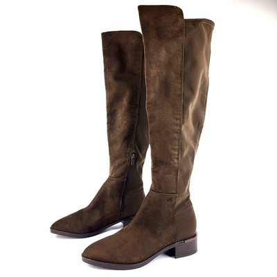 Calvin Klein Boots Women's DeeDee Over The Knee Brown Faux Suede Size 8M
