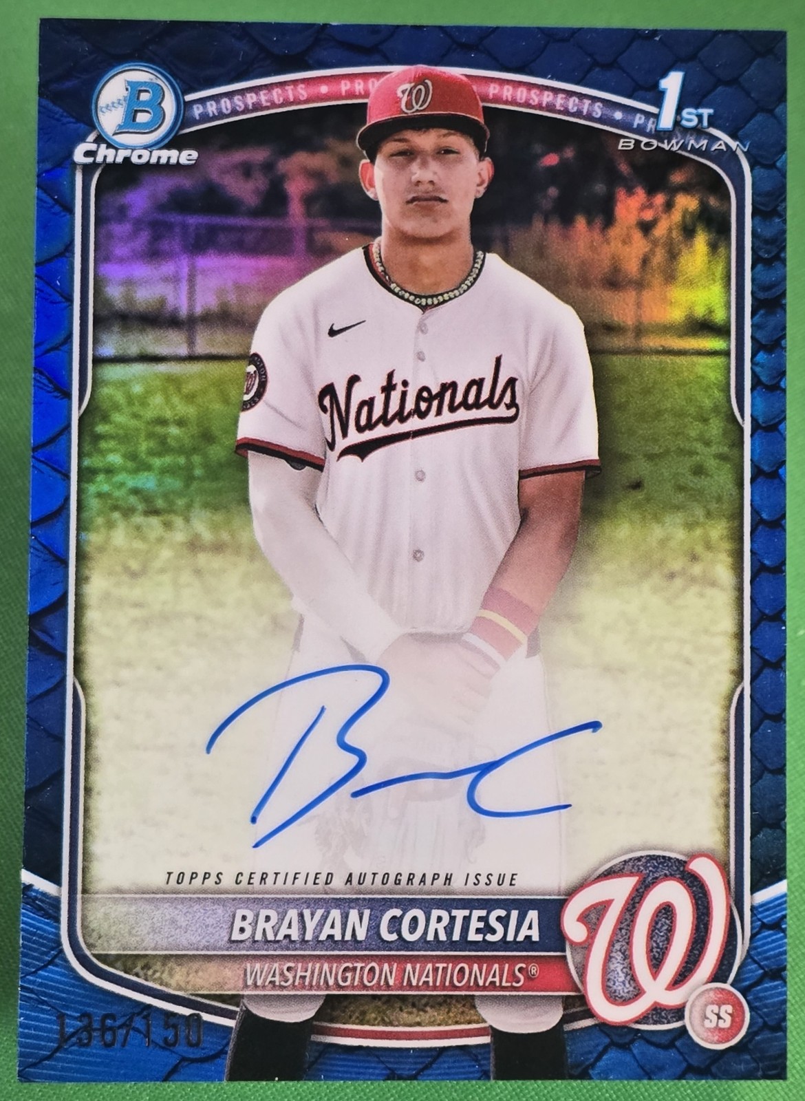 2025 Bowman Chrome Brayan Cortesia #CPA-BC Auto Blue Reptilian Refractor /150
