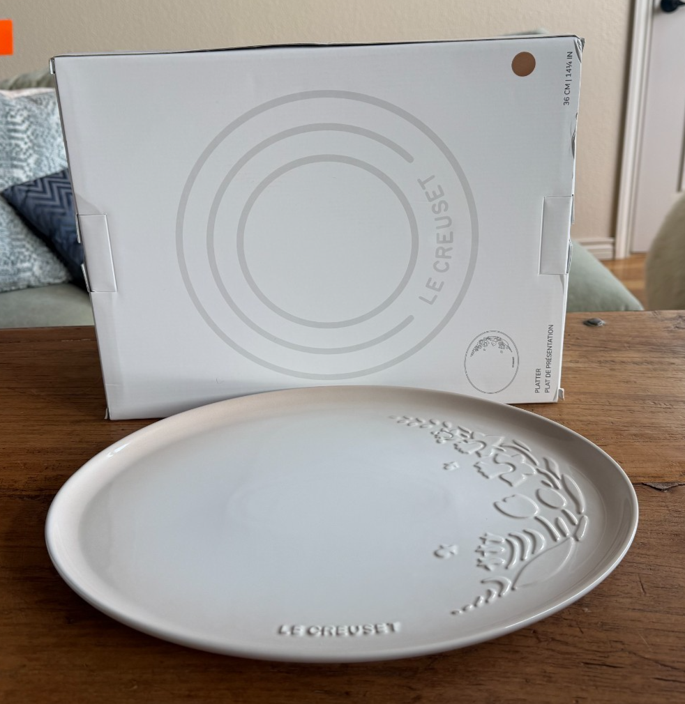 Le Creuset Stoneware Jardin Relief Oval Platter 14.25 