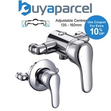 Chrome Single Lever Shower Mixer Valve Exposed Concealed -135 - 160mm Centres