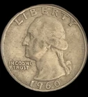 1960-D Washington Quarter 90% Silver Coin, Denver Mint. Worth $20