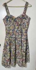 Abito Tatyana colori vivaci orlo in corda e plissettato floreale taglia M western