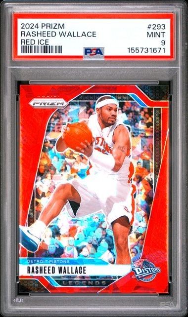 2024 Prizm Rasheed Wallace RED ICE #293 Detroit Pistons PSA 9 MINT