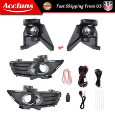 Left & Right Side Bumper Fog Lights w/Switch Lamps Fit For Ford Fusion 2013-2016