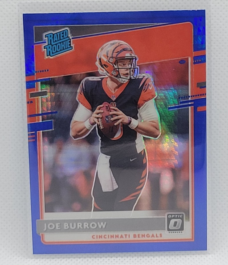 2020 Optic Joe Burrow Blue Hyper Prizm RC Rated Rookie #151 Bengals