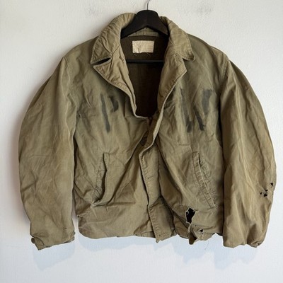 WWII US Navy N4 Field Jacket M41 Stenciled POW Distressed | eBay