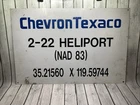 Vintage ChevronTexaco Heliport Sign Porcelain Enamel Oil Field Gas Station 2-22