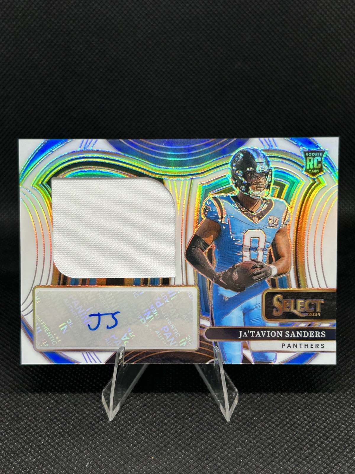Ja'Tavion Sanders Panini Select Jumbo Rookie Signature Swatches #JRSSJSS White Prizm