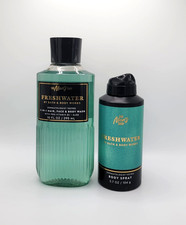 Bath  Body Works Freshwater Men's Body Spray  3 in 1 Body Wash New Set of 2