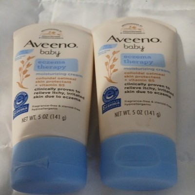 New Lot of 2 Aveeno Baby Eczema Therapy Moisturizing Cream Itch Relief 5  Fl Oz