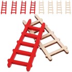 10 Pcs Miniature Wood Ladder Model Doll House Garden Furniture Ornament