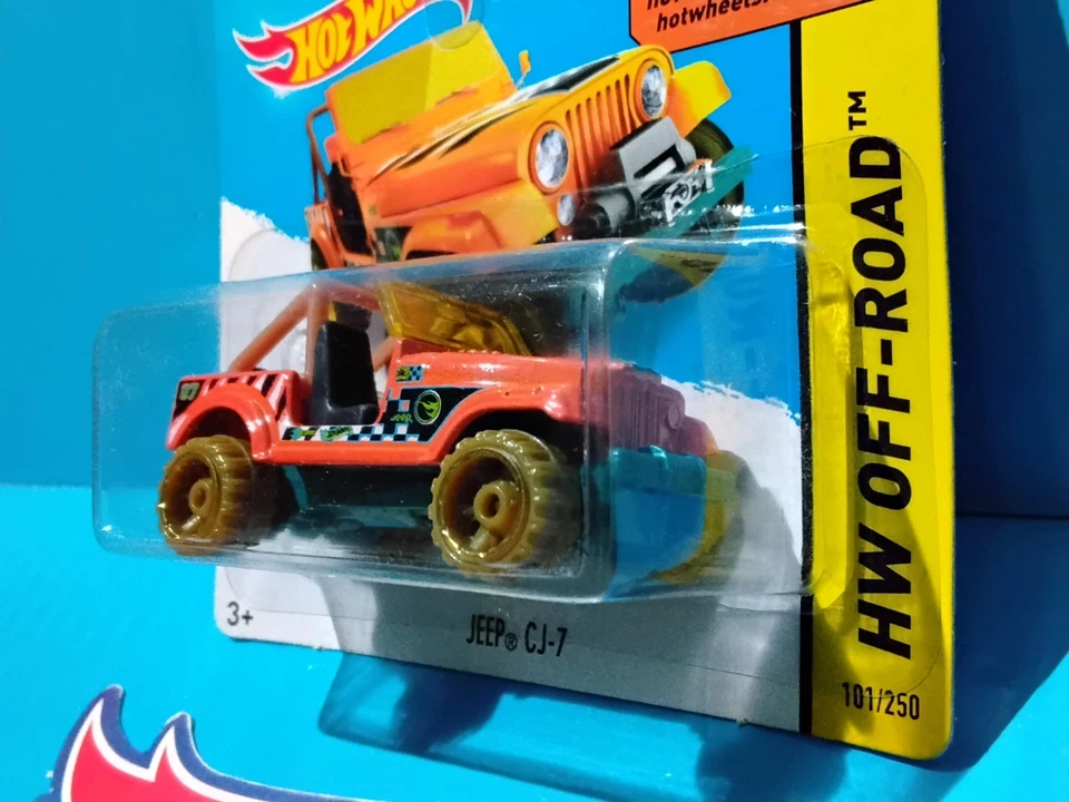 2015 HOT WHEELS TREASURE HUNT JEEP CJ-7 #101 ORANGE OFF-ROAD THUNT SHORT CARD - Image 4 of 4