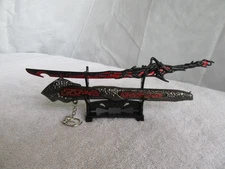 Anime / Game Necrospace Blood Sword  miniature 8" sword w/ display