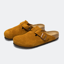 Zapatos Birkenstock Boston Visón Gamuza Plantilla Suave Para Hombre y Mujer Nuevos con Caja
