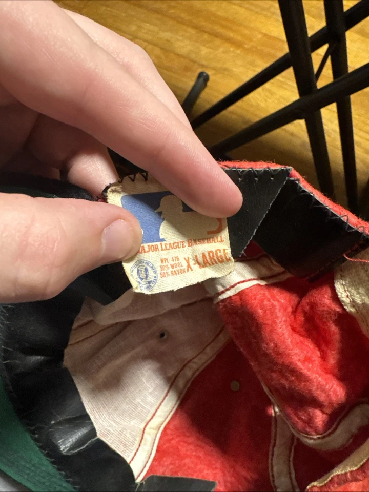 Boné Boston Red Sox vintage anos 60 aba vermelha azul marinho algodão rayon XL MLB - Imagem 4 de 4