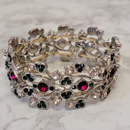 Danbury Mint Seasonal Sensation Armband rot grün Strass Weihnachtsschmuck - Bild 3 von 5