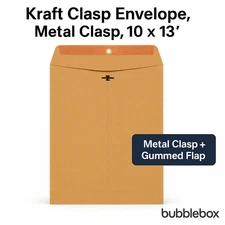 Quality Park 10x13 Kraft Clasp Envelopes #97 Brown 28lb Metal Mailing 10-300