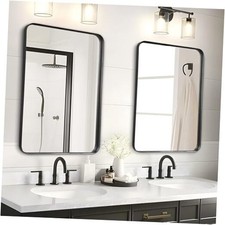 Bathroom Mirrors Over Sink 2 Pack- 36x24 Inch Matte 2 Pack 36"L x 24"W Black