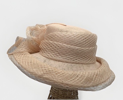 Sombrero Jacques Vert Melocotón Fibra Natural Ocasión Boda Carreras MOTB Ascot - Imagen 5 de 10