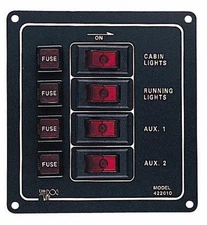 SEA DOG 422010-1 ALUMINUM SWITCH PANEL-VERTICAL