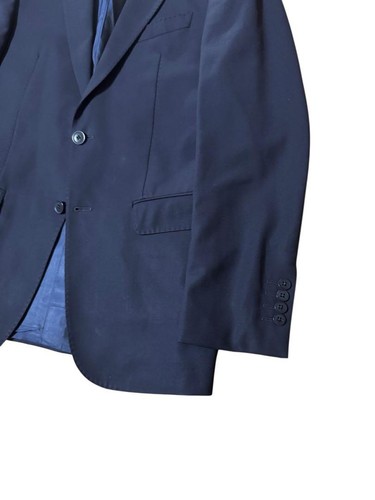 Armani Collezioni M Line Suit Set 2 Button Jacket Pants Navy Blue Size 44 Italy - Picture 9 of 24