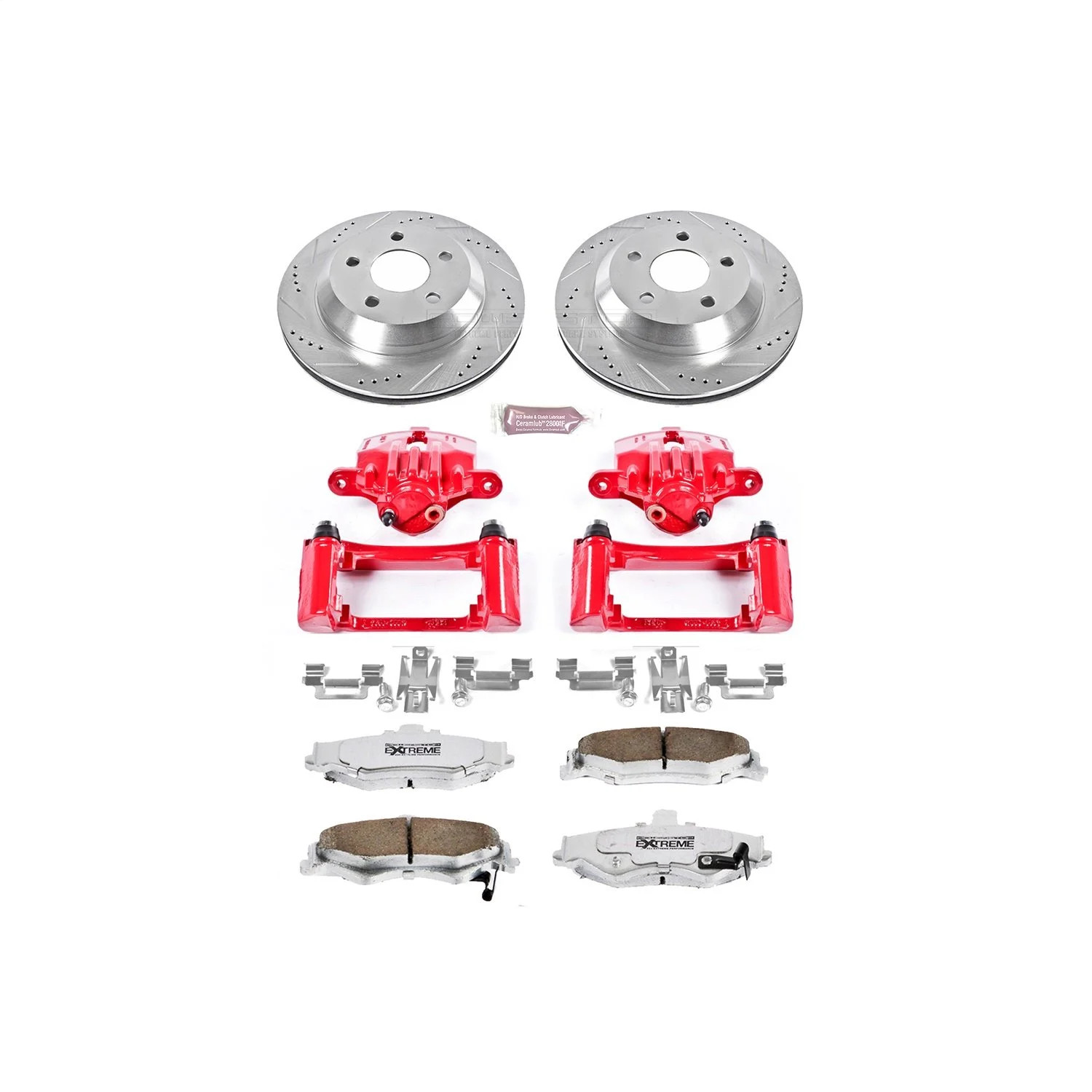 Power Stop KC1568-26 Z26 Extreme Street Warrior 1-Click Brake Kit w/Calipers Rea