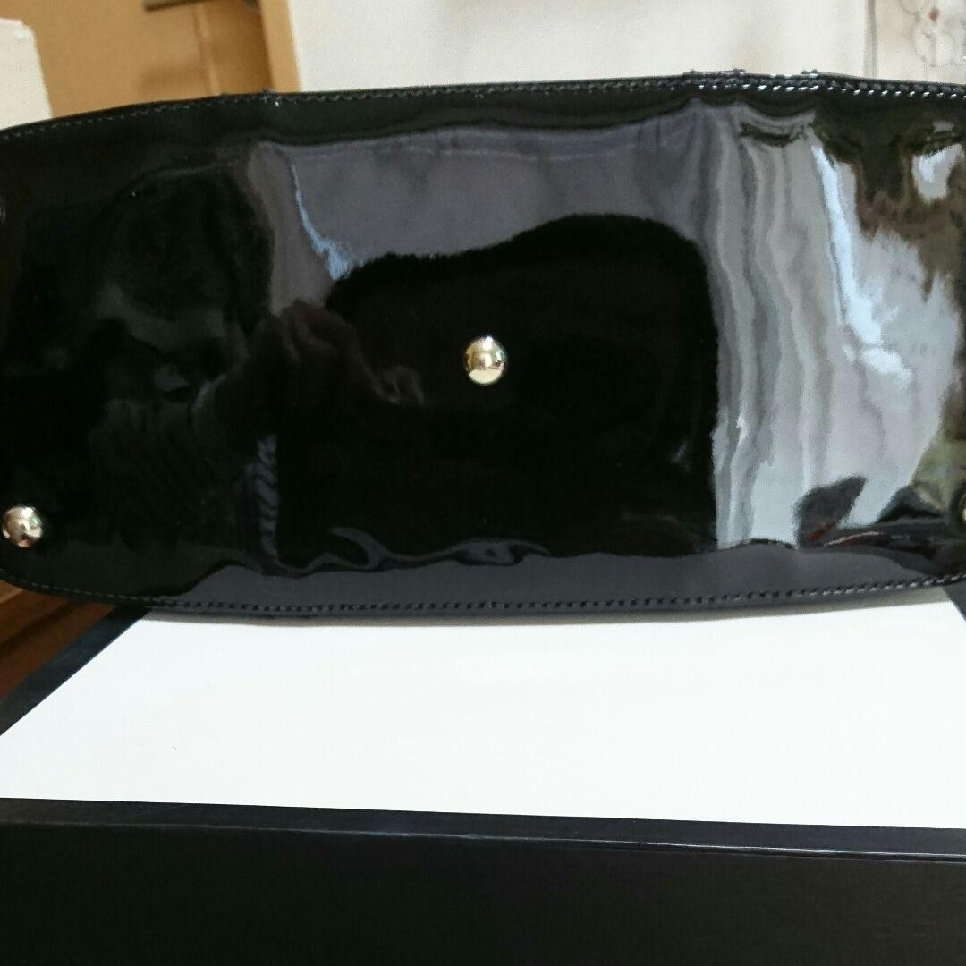 GUCCI GC Pattern Large Tote Bag Black Enamel 2Way Authentic Excellent thumbnail 3
