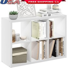 6-Cube Bookshelf Open Display Storage Organizer Heavy Duty Functional Furniture