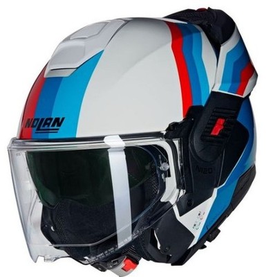 Nolan N120-1 N-COM LINEO 347 Modular Wendehelm WEISS/BLAU/ROT