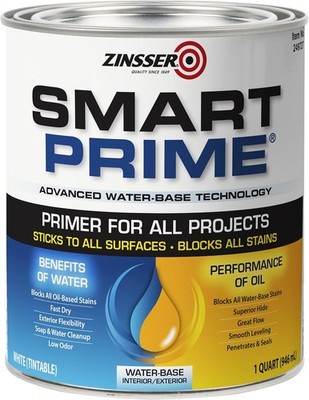 Zinsser Smart Prime White Primer 1 qt. (Pack of 6)