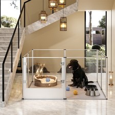 48 49 52 65in Long Dog Playpen Fence for Indoor Acrylic and Full Aluminum Frame
