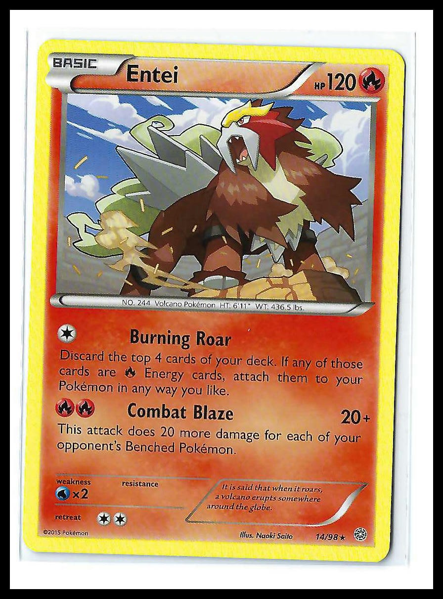 Pokemon TCG - Entei (14) XY - Ancient Origins #14/98 - Lightly played
