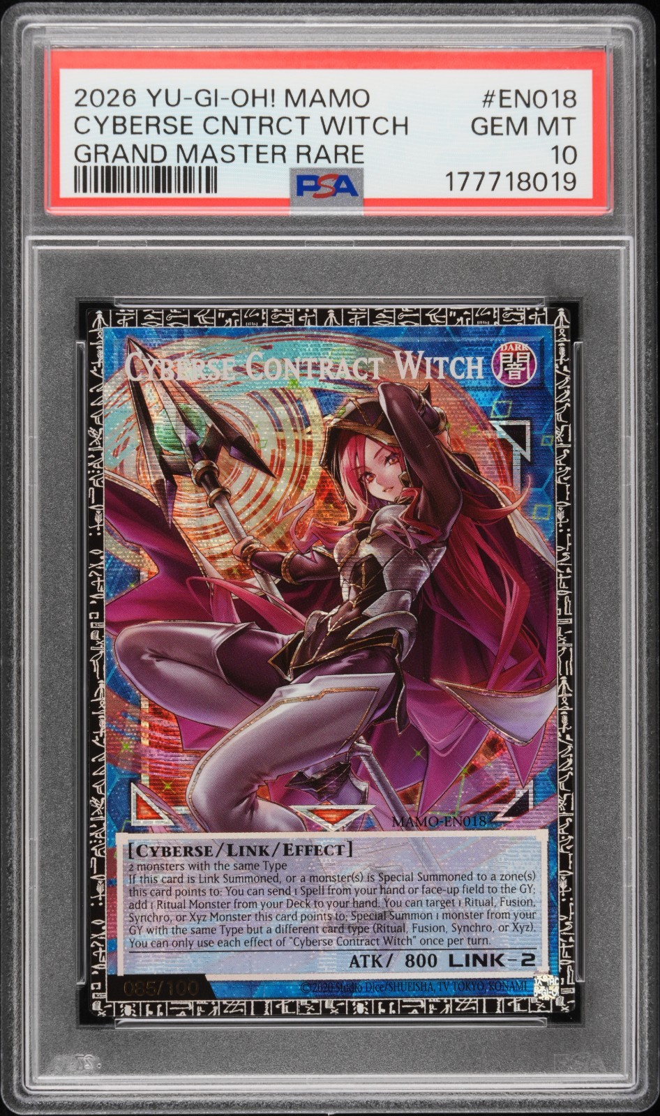 Cyberse Contract Witch Yugioh MAMO-EN018 Grand Master Rare 1st Edition PSA 10