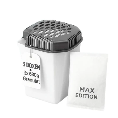 BIGDEAN Raumentfeuchter 3 Stück Maxi mit 3x 680g Granulat Entfeuchter mit großem Volumen