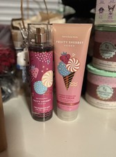Bath Body Works Fruity Sherbet Scoop Fragrance Body Mist Body Cream Set of 2