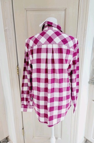 New J.CREW Women's Cotton Shirt Plaid Button Long Sleeve Sz Medium - Picture 2 of 8