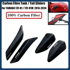 3K carbon fiber fuel tank rear slider suitable 2015-2023 YZF R1 R1M For Yamaha