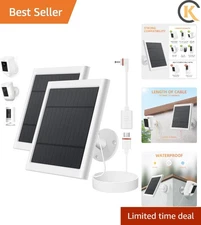 2 Pack Weatherproof Solar Charger 4W for Ring Cameras - Effortless Power Supply