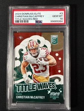 2024 Panini Donruss Elite Christian McCaffrey #3 Title Waves Red /75 PSA 10