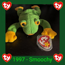    Smoochy the Frog   TY Beanie Baby 1997   Retired  Ribbiting 