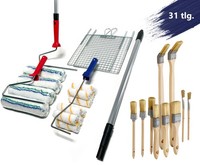 Sbs® Maler - Set 31 - Teilig 18Mm Farbwalze Teleskopstange FarbbüGel Farbgitter