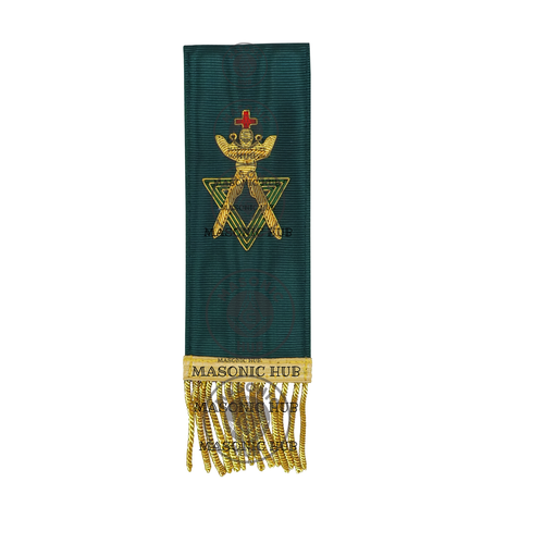 Allied Masonic Degrees Bible Marker – Hand Embroidered Green Ribbon AMD Symbol - Picture 2 of 6