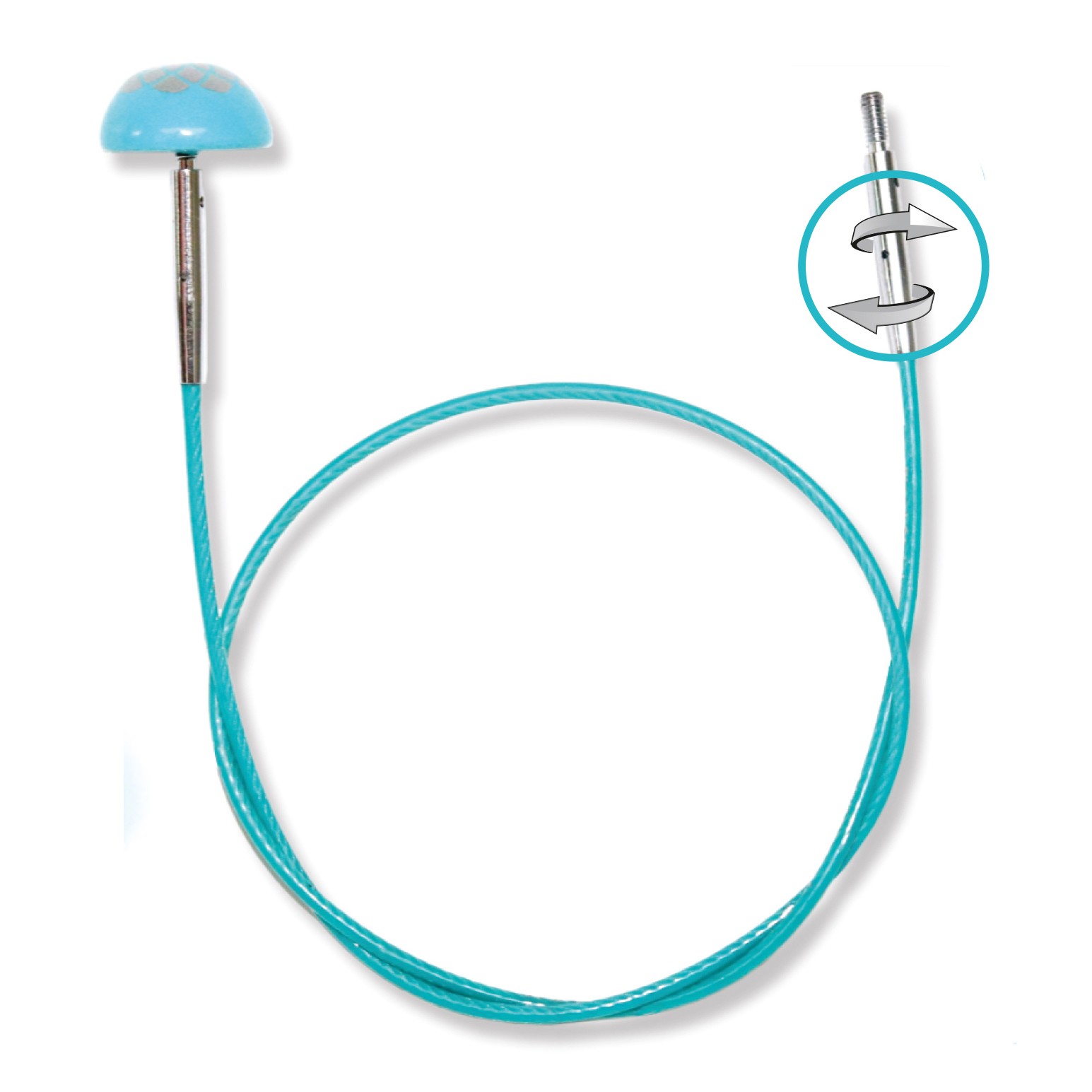 KnitPro Swivel 360° Inter. Cable for 100cm Needle - 3pcs, Blue - Image 2