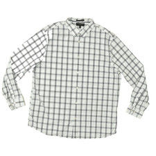 Banana Republic Men's White Plaid Wrinkle Resistant Slim Fit Shirt Size XXL