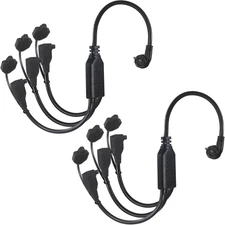 2PACK 1.5FT 1 to 3 Way Power Extension Cord Splitter - 18INCH 3-Outlet Power Spl